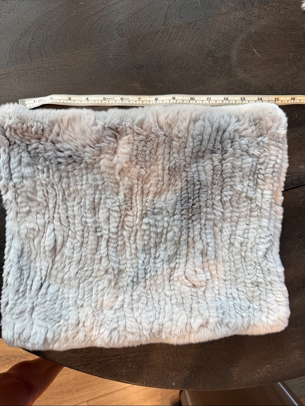 Soft Faux Fur Scarf Wrap in Light Gray